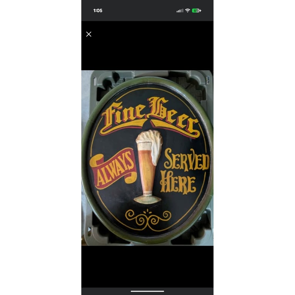 Game Room Pub 3D Sign-Fine Beer Plaque Breweriana by RAM R447 19.5" x 23.5"